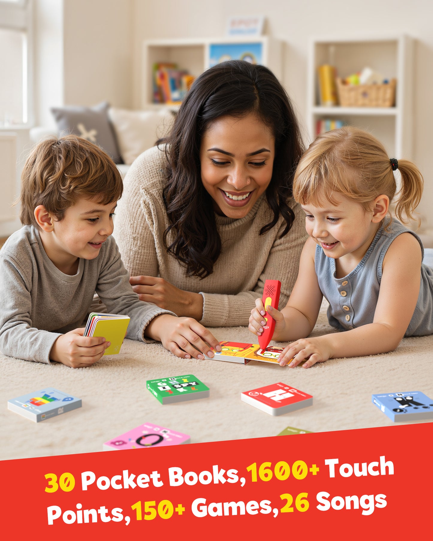 KOKODI Talking Pen 30 Small Books Sets, Interactive Audio Sound Books Kids Learning Electronic Toys for Boys Girls, 30 Palm Books Focused Mini Board Books for Educational Tiny Block Book Learning