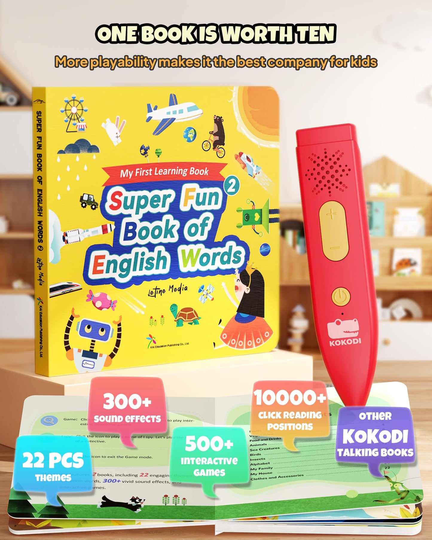 KOKODI Kids' Interactive Learning Books with Reading Pen(Available in USA only)