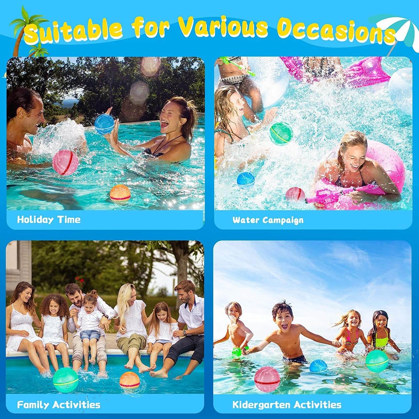 Soppycid Reusable Water Balloons(Transparent Version)