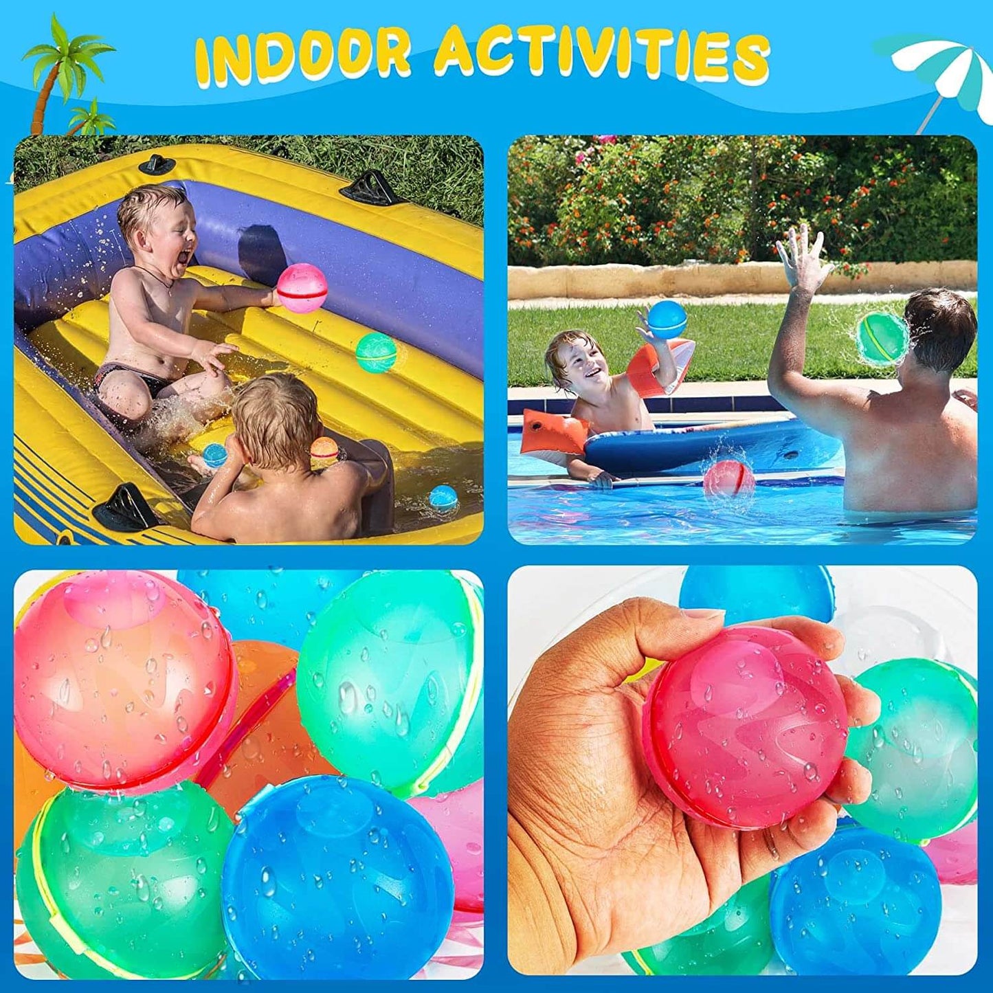 Soppycid Reusable Water Balloons(Transparent Version)