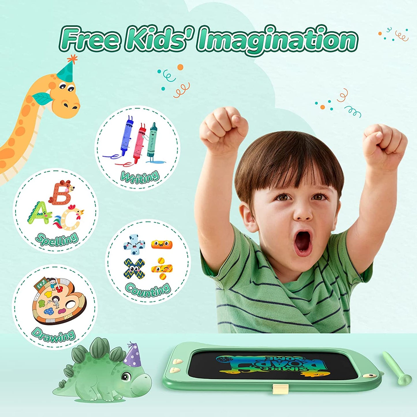 KOKODI LCD Writing Tablet (8.5Inch Dinosaur Version)