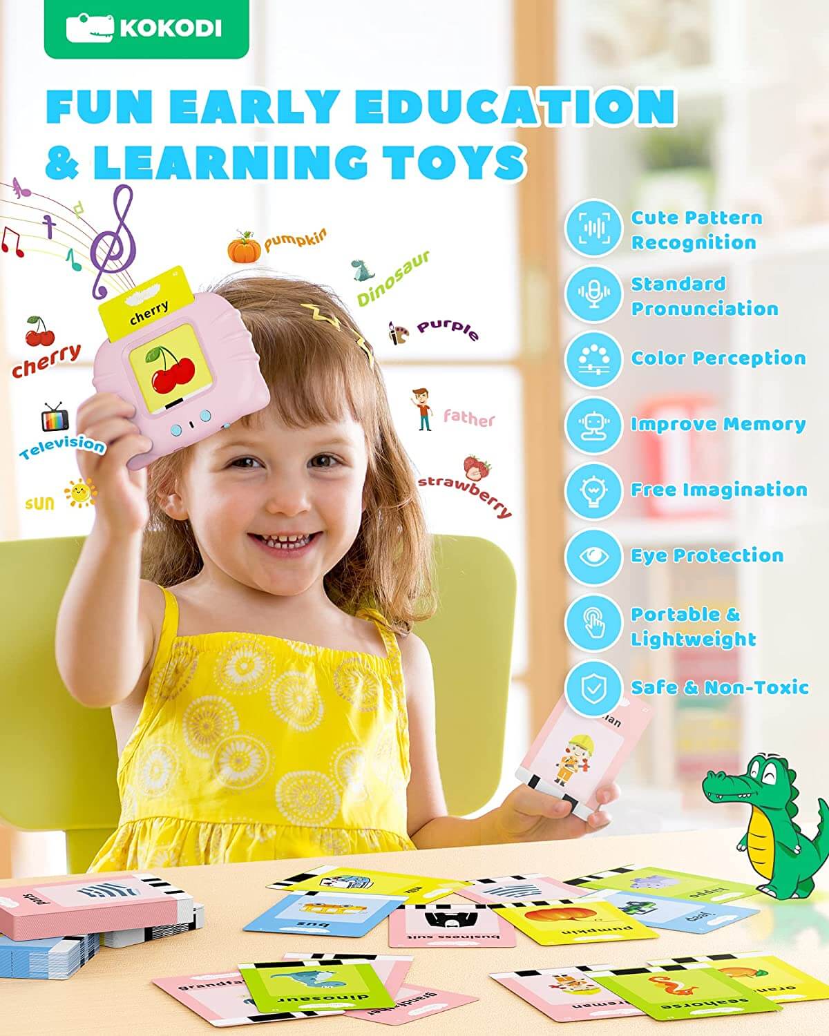 KOKODI Talking Flash Cards Speech Therapy Toy (Cat Version)