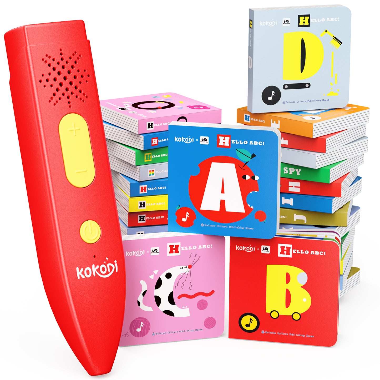 KOKODI Talking Pen 30 Small Books Sets, Interactive Audio Sound Books Kids Learning Electronic Toys for Boys Girls, 30 Palm Books Focused Mini Board Books for Educational Tiny Block Book Learning