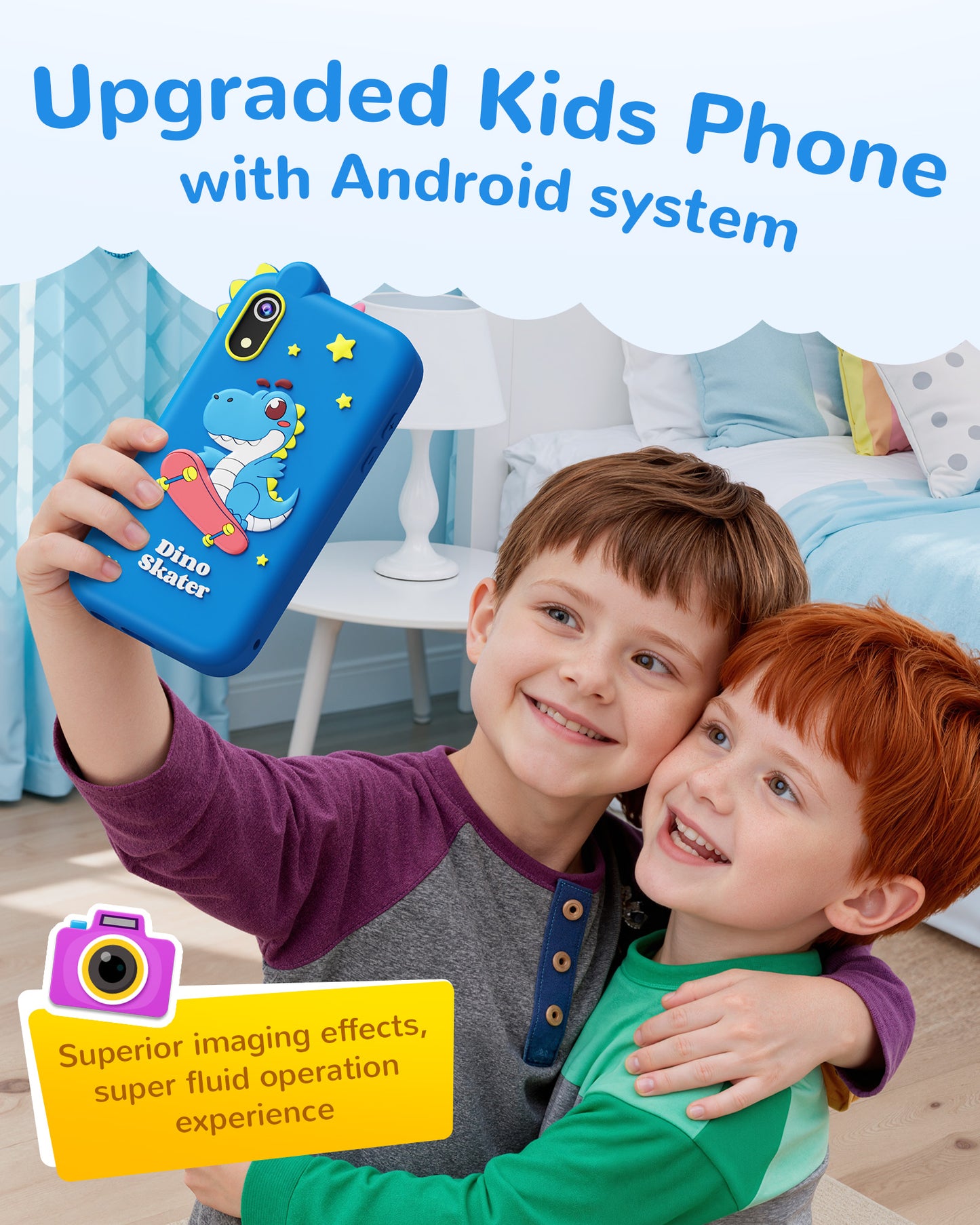 KOKODI Kids Smart Phone, Touchscreen HD Dual Camera Cell Phone for Kids, Christmas Birthday Gifts Dinosaur Child Play Phone for Boys 3-10, Travel Toy Preschool Learning Education Toy