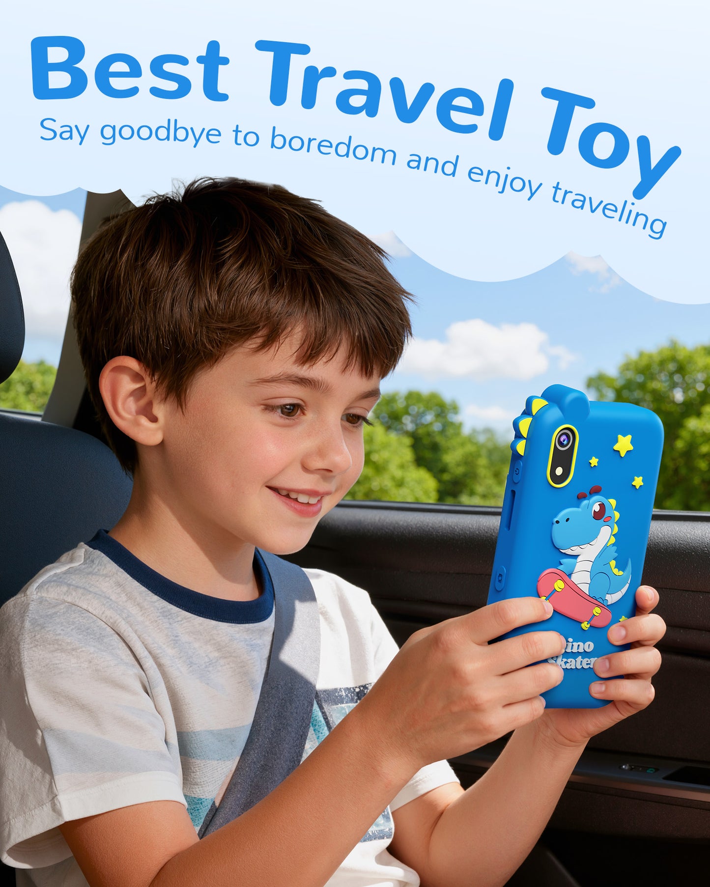 KOKODI Kids Smart Phone, Touchscreen HD Dual Camera Cell Phone for Kids, Christmas Birthday Gifts Dinosaur Child Play Phone for Boys 3-10, Travel Toy Preschool Learning Education Toy