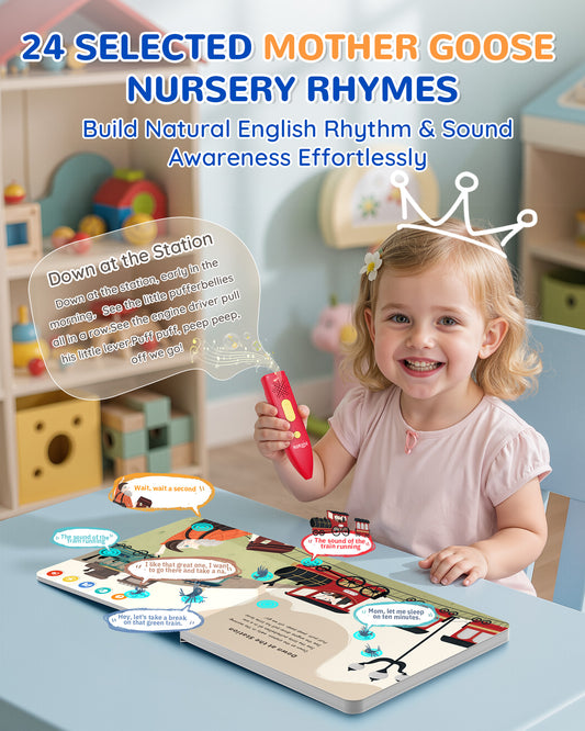 KOKODI Mother Goose Nursery Rhymes Interactive Learning Book Set with Reading Pen