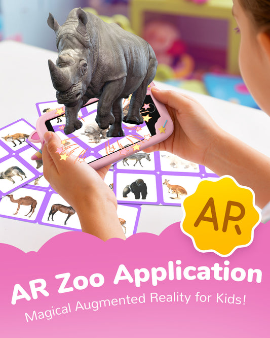 KOKODI Kids Smart Phone, Touchscreen HD Dual Camera Cell Phone for Kids, Christmas Birthday Gifts Dinosaur Child Play Phone for Girls 3-10, Travel Toy Preschool Learning Education Toy