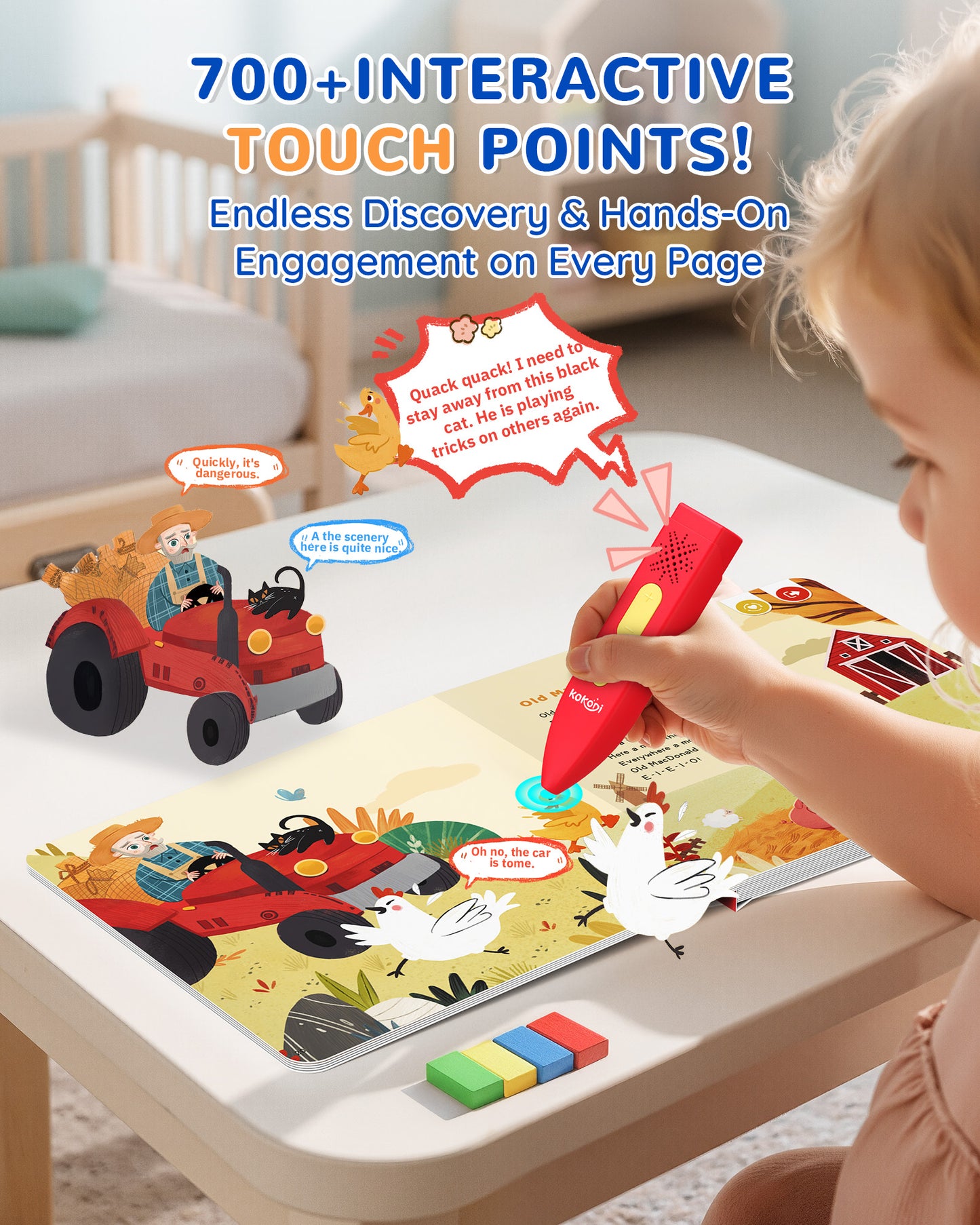 KOKODI Mother Goose Nursery Rhymes Interactive Learning Book Set with Reading Pen