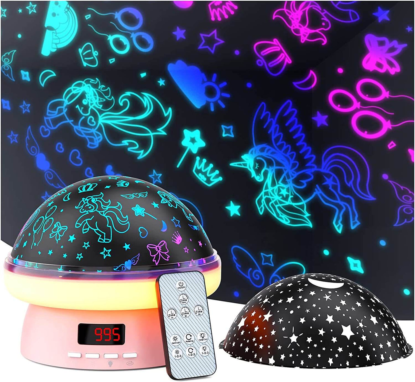 KOKODI 2 in 1 Starry & Dinosaur Night Light Projector for Kid, Dinosaur Toddler Toys Gifts 3-8 Year Old Boys