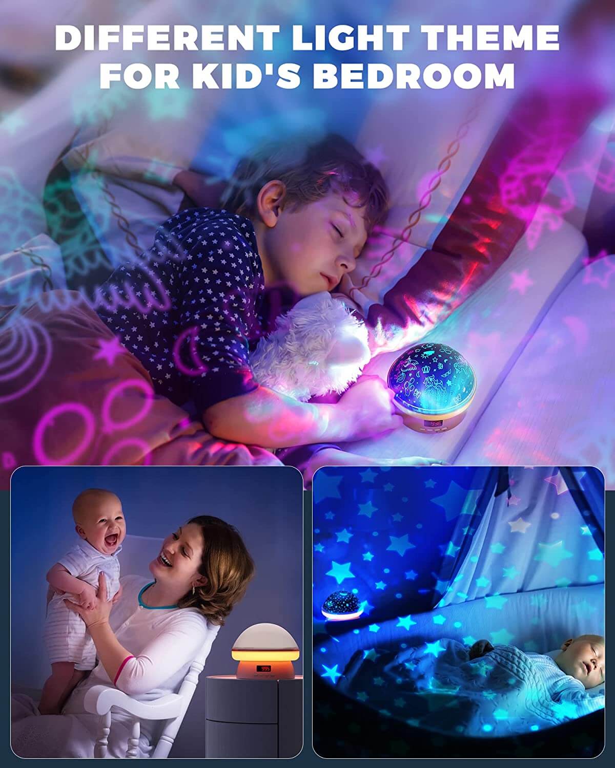 KOKODI 2 in 1 Starry & Dinosaur Night Light Projector for Kid, Dinosaur Toddler Toys Gifts 3-8 Year Old Boys