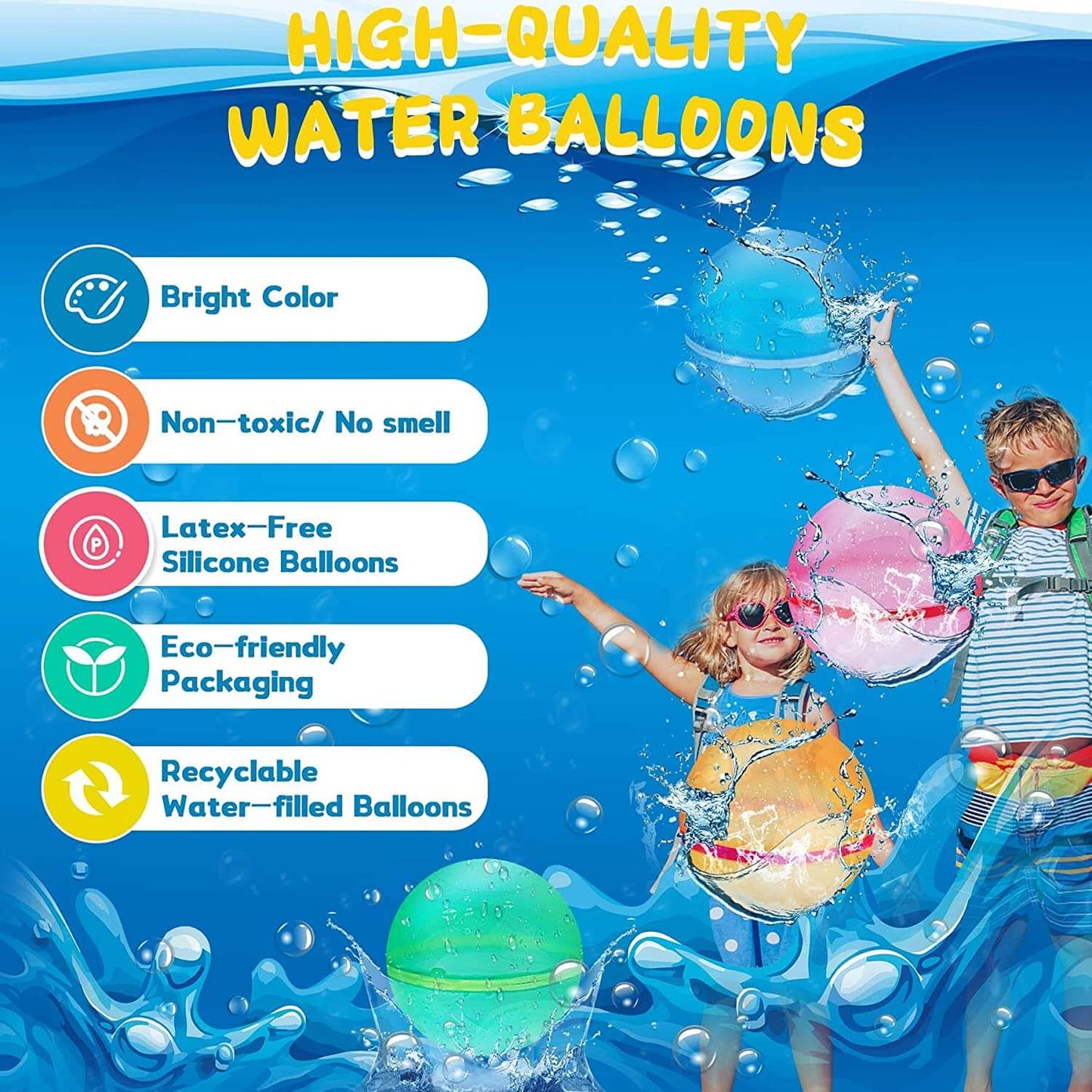 Soppycid Reusable Water Balloons（Transparent Version)