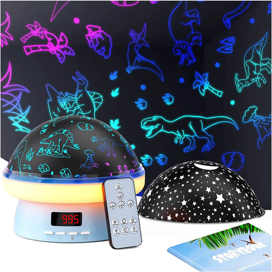 KOKODI 2 in 1 Starry & Dinosaur Night Light Projector for Kid, Dinosaur Toddler Toys Gifts 3-8 Year Old Boys